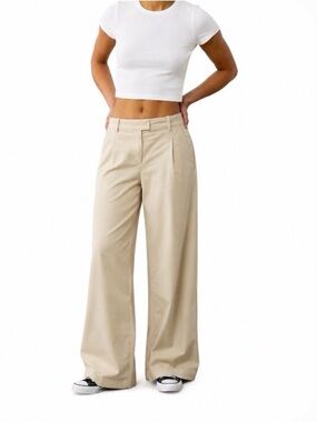 American Eagle Outfitters Beige Wide Leg Pants